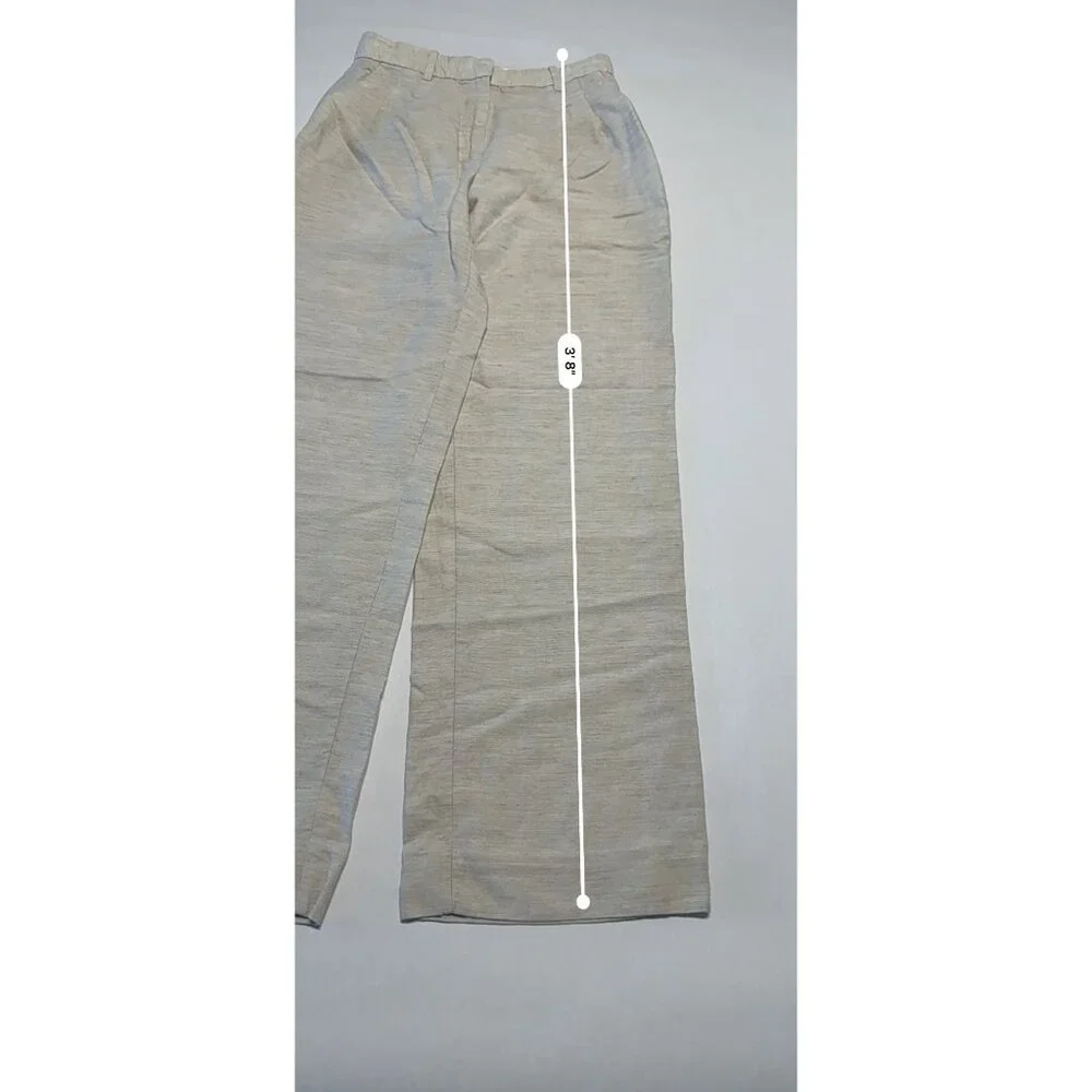 Aritzia Wilfred The Effortless Linen Wider Leg Natural Ecru Pants Women's Size 8